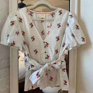 Anthropologie Embroidered Top